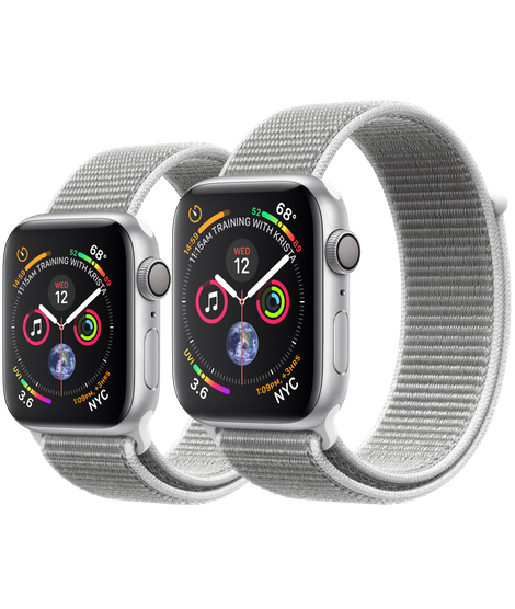 Apple Watch Series 4 Silver Aluminum Case With Seashell Sport Loop GPS KUNOSAN